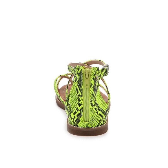 Mix No 6 Highlighter Yellow Snake Print Sandals 10M - Picture 4 of 10